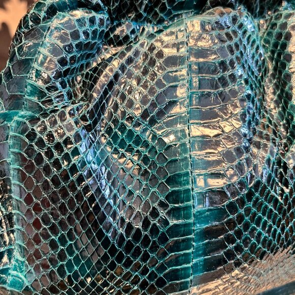 J.Renee vintage reptile teal green handbag - Picture 5 of 6